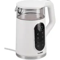 LUND Elektrischer Wasserkocher, 1,7 l, Temperaturregelung, weiß