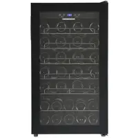 Heinner HRV-A118DRM40 Weinkühlschrank 118L, 40 Flaschen, LED-Display, 5+1 Ablagen, Schwarz