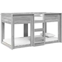 Syfax Etagenbett für Kinder Graues Sonoma 90 x 190 cm Holzwerkstoff