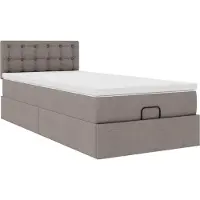 Syfax Ottoman-Bett mit Matratze Taupe 80x200 cm Stoff