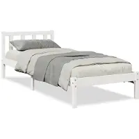 vidaXL Massivholzbett Extra Lang ohne Matratze Weiß 90x220 Kiefernholz