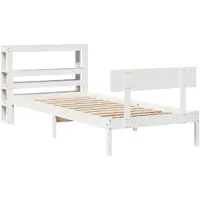 Syfax Massivholzbett ohne Matratze Weiß 90x190 cm Kiefernholz