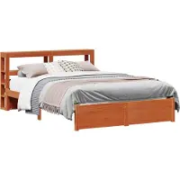 Syfax Bettrahmen Wachsbraun 150 x 200 cm Massivholz Kiefer