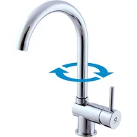 RAV Spültischarmatur mit rundem Ende SEINA schwenkbar in Chrom - 25 cm SLEZAK