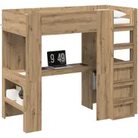 Syfax Etagenbettgestell mit Schreibtisch Artisan-Eiche 90 x 200 cm