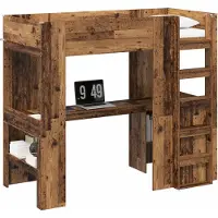 Syfax Etagenbettgestell mit Schreibtisch Altholz 90 x 190 cm