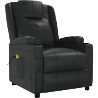 Syfax Massagesessel Schwarz Kunstleder