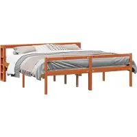 Syfax Bettrahmen mit Kopfteil 2 pcs Wachsbraun Massivholz Kiefer
