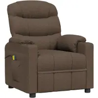 Syfax Brauner Stoff-Massagesessel mit Massage und manueller Liegefunktion, 75,5x92x105 cm (B/T/H)