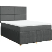 Syfax Boxspringbett mit Matratze Dunkelgrau 140x200 cm Stoff