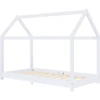 Syfax Kinder-Bettgestell Weiß Massivholz Kiefer 70 x 140 cm