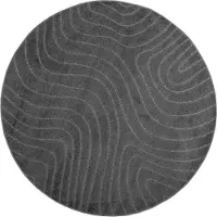 vidaXL Bereichsteppiche Rund PALMERAS Anthrazit Ø 200 CM Polyester