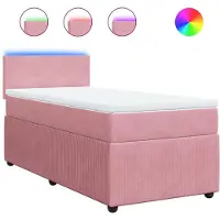Syfax Boxspringbett mit Matratze Rosa 100x200 cm Samt