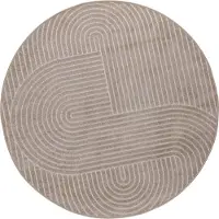 vidaXL Bereichsteppiche Rund PALMERAS Beige Ø 200 CM Polyester