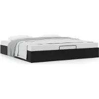 Syfax Ottoman-Bett ohne Matratze Schwarz 200x200 cm Kunstleder