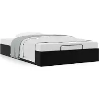 Syfax Ottoman-Bett ohne Matratze Schwarz 120x200 cm Kunstleder