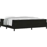 Syfax Bettrahmen mit Matratze Schwarz 200 x 200 cm Stoff