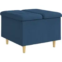 vidaXL Ottoman mit Stauraum Blau 60 x 60 x 45 cm Stoff
