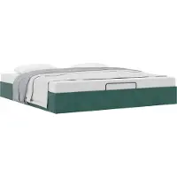 Syfax Ottoman-Bett ohne Matratze Dunkelgrün 180x200 cm Samt