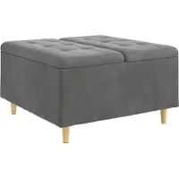 vidaXL Ottoman mit Stauraum Dunkelgrau 80 x 80 x 45 cm Samt