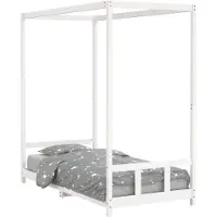 Syfax Kinderbett Weiß 90x190 cm Massivholz Kiefer