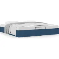 Syfax Ottoman-Bett ohne Matratze Blau 200x200 cm Stoff