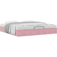 Syfax Ottoman-Bett ohne Matratze Rosa 160x200 cm Samt