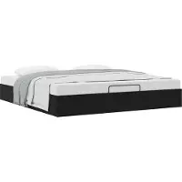 Syfax Ottoman-Bett ohne Matratze Schwarz 180x200 cm Samt