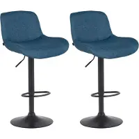 CLP 2er Set Barhocker Solon Schwarz Stoff - schwarz