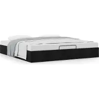 Syfax Ottoman-Bett ohne Matratze Schwarz 180x200 cm Stoff