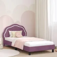 vidaXL "Schlussverkauf" Einzelbett 1 PLACE - KinderBettgestell einzel - mit Kopfteil - Lila 80x200 cm Samt C2728