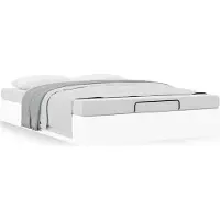 Syfax Ottoman-Bett ohne Matratze Weiß 140x190 cm Kunstleder