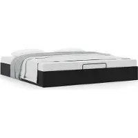 Syfax Ottoman-Bett ohne Matratze Schwarz 160x200 cm Kunstleder