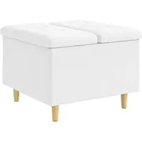 vidaXL Ottoman mit Stauraum Weiß 60 x 60 x 45 cm Kunstleder