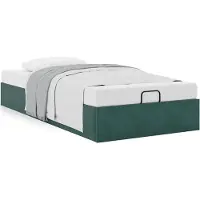 Syfax Ottoman-Bett ohne Matratze Dunkelgrün 80x200 cm Samt