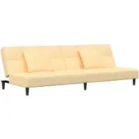 Syfax Schlafsofa 2-Sitzer mit 2 Kissen Creme Samt