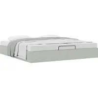 Syfax Ottoman-Bett ohne Matratze Hellgrau 160x200 cm Samt
