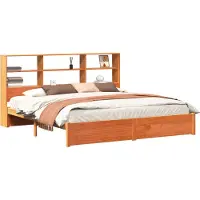 Syfax Bettgestell mit Aufbewahrungskopfteil Wachsbraun 180 x 200 cm