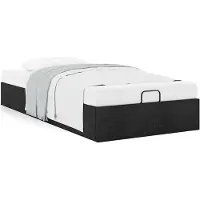 Syfax Ottoman-Bett ohne Matratze Schwarz 100x200 cm Stoff