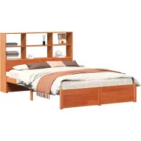 Syfax Bettgestell mit Aufbewahrungskopfteil Wachsbraun 150 x 200 cm