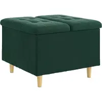 vidaXL Ottoman mit Stauraum Dunkelgrün 60 x 60 x 45 cm Samt