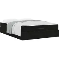 Syfax Bettgestell mit Matratze 2 pcs Schwarz Samt