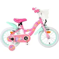 Volare Barbie Kinderfahrrad - Mädchen - 14 Zoll - Rosa - Zwei Handbremsen