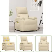 The Living Store Massagesessel Creme Stoff
