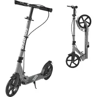 StarTech.com Kinder Tretroller - Cityroller - Höhenverstellbarer Lenker - Rutschfestes Deck - Handbremse - Klappbar - Bis 100 kg belastbar - Ab 8 Jahren - Grau