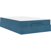 Syfax Bettgestell mit Matratze 2 pcs Blau Samt
