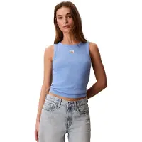 Calvin Klein Jeans Heritage Label 2x2 Tank Top Blue Descent Größe: M | Tanktops Outlet | Damen | Blau