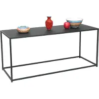 DanDiBo Couchtisch Schwarz Metall Eckig 110x50x40 cm Beistelltisch Wohnzimmer 96470 Tisch Sofatisch Wohnzimmertisch Modern