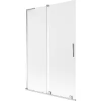 Mexen Velar L Badewannenwand 2-flügelig, verschiebbar 120 x 150 cm, matt, Chrom - 896-120-003-31-01