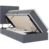 vidaXL Aufbewahrungsbett mit Matratze Dunkelgrau 100 x 200 cm Samt